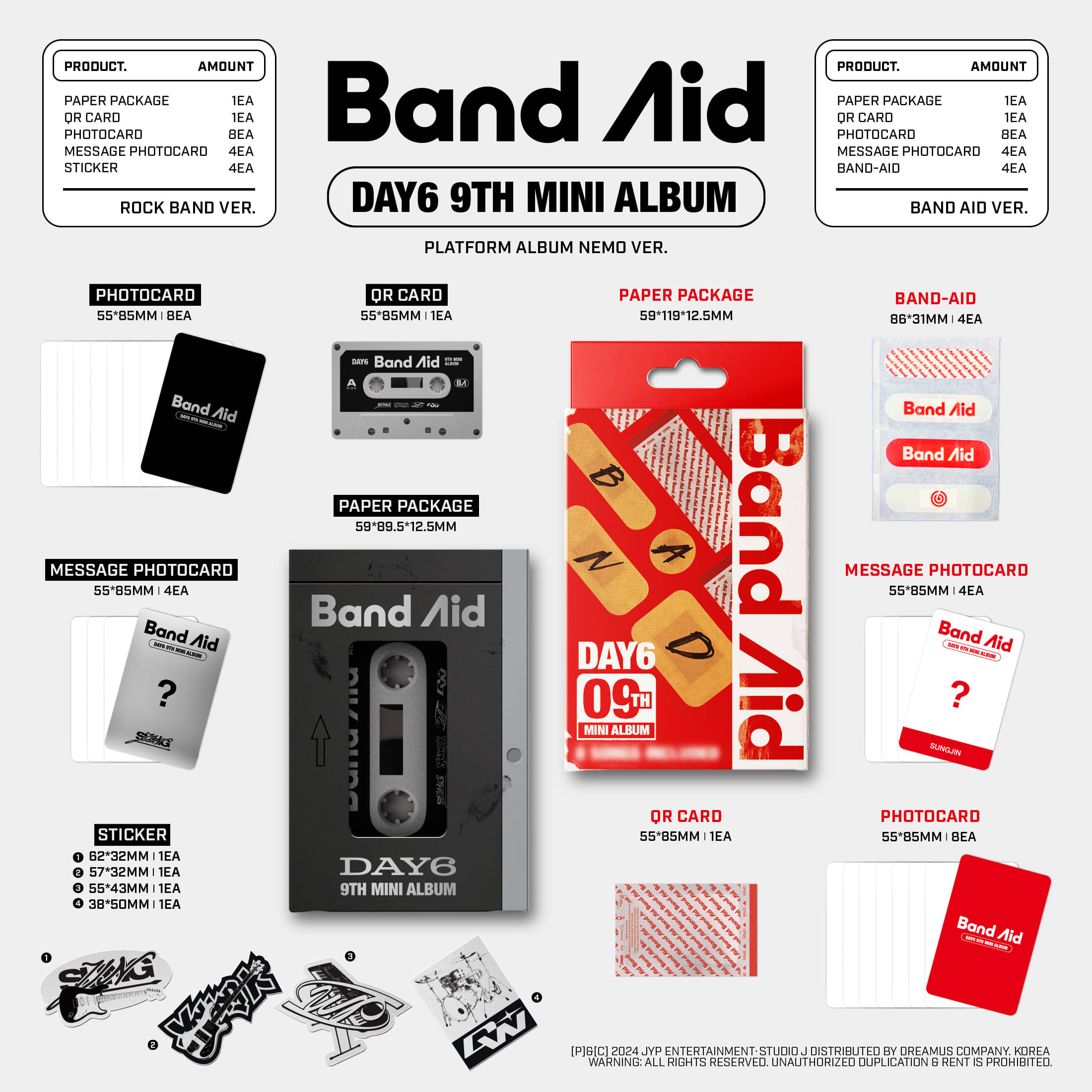 DAY6 - 9th Mini Album Band Aid (Platform Album Nemo ver.) + Random